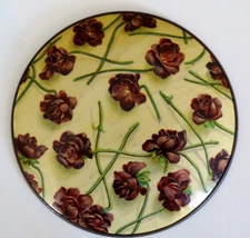 antique flue cover, Violets 5 inches