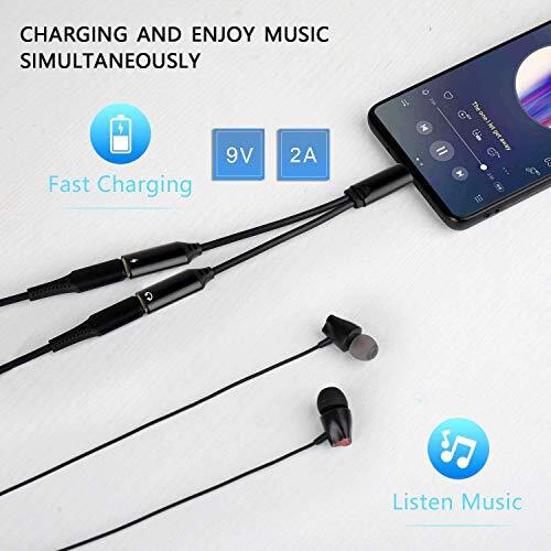 LecLooc USB C Splitter for iPhone 16 15, Dual C Audio and Charge Black - Picture 2 of 7