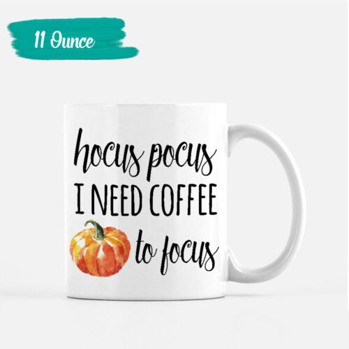 Tazza Hocus Pocus Ho bisogno di caffè per concentrarmi tazze autunno Halloween tazza zucca regalo - Foto 8 di 9