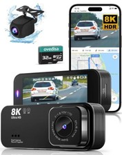 Dash Camera For Cars, 8K Full HD Dash Cam Front And Rear Inside w/App