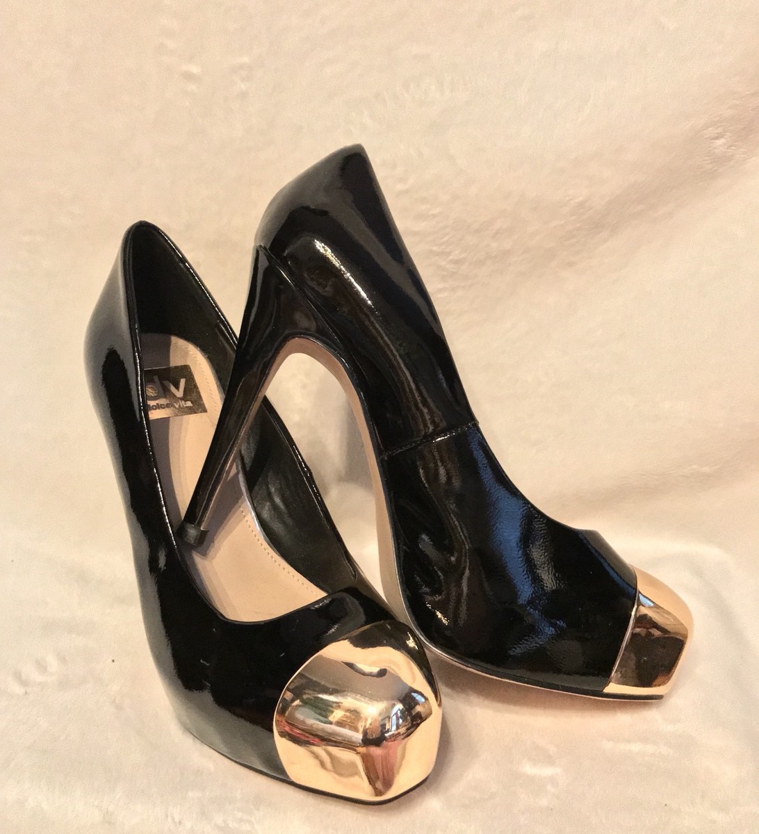 Escarpins Plateforme Dolce Vita Noir Et Doré Métallisé - Taille 9 US, Occasion
