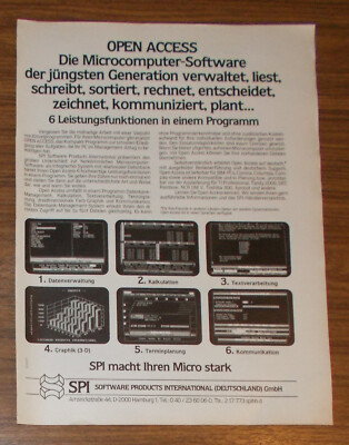 Seltene Werbung Software Products International SPI macht Ihren Micro stark 1984