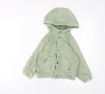Zara Jungen grüne Basic Jacke Größe 3-4 Jahre Druckknopf