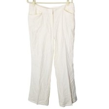 J. Jill Womens 16 Beige Straight Leg Genuine Fit High Rise Linen Pants Pockets