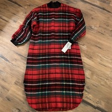 New NWT Vintage Hampton House Dress Gown Tartan Plaid Nightgown Pj M Medium