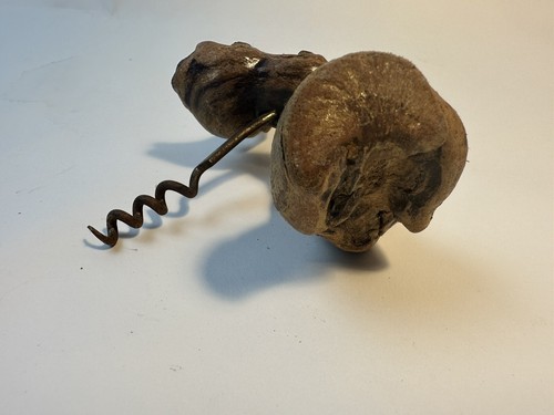 Vintage French Large Fruitwood Corkscrew Burled Grapevine Handle Wine Opener - Picture 2 of 4