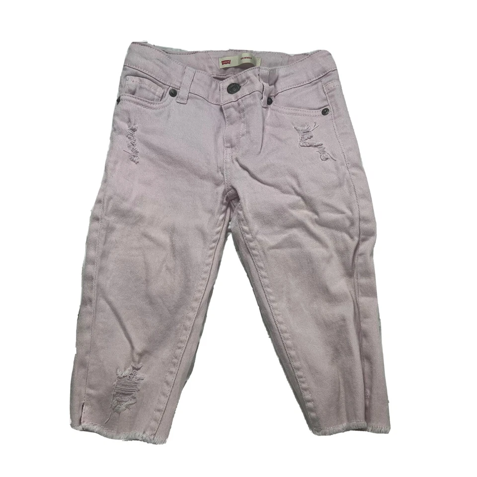 Capri Skimmer Levi’s para niñas talla 7 punk desgastado elástico Foto 4 de 4