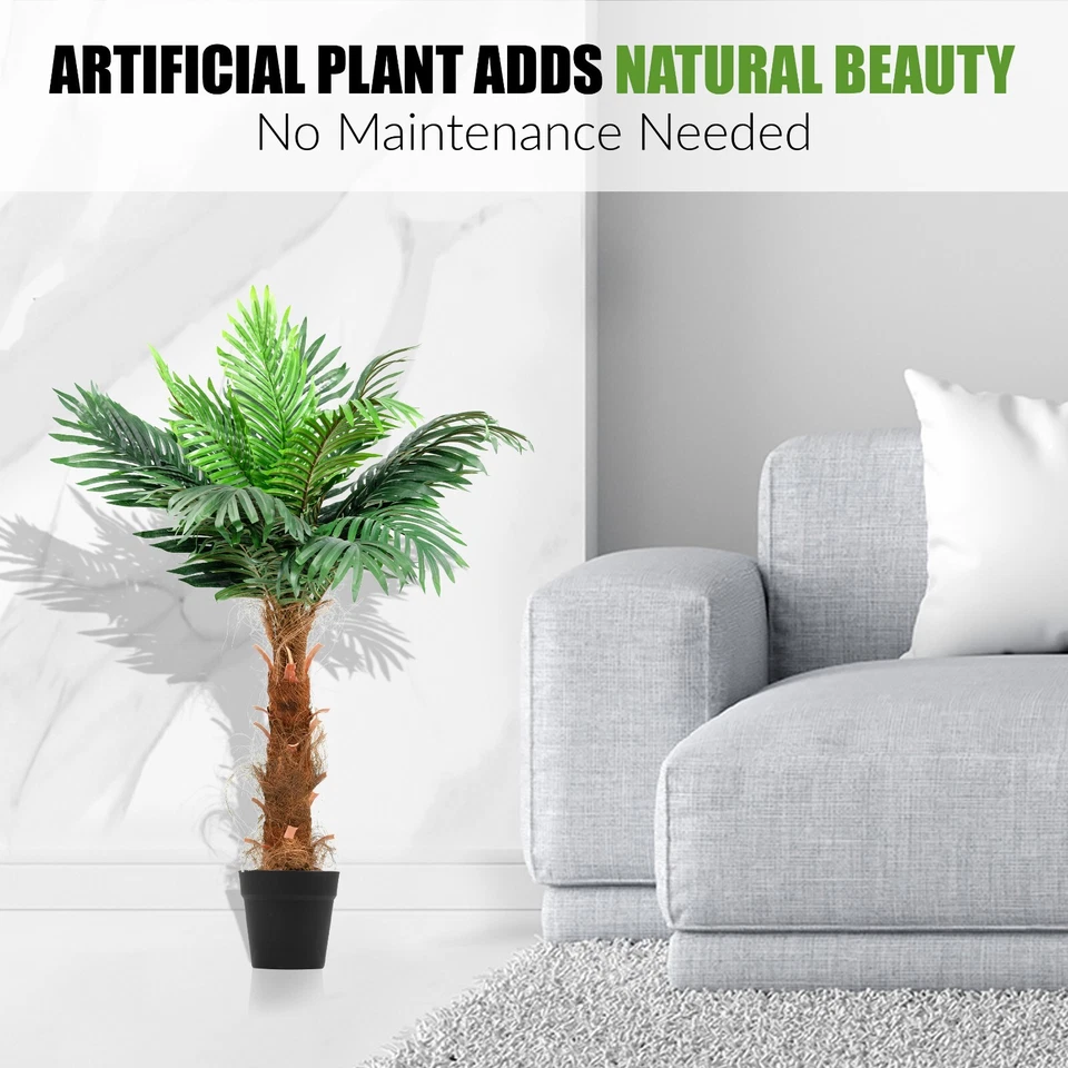 Artificial Palm Tree Fake Tropical Potted Plant Indoor Home Office Decor - Image 4 of 4