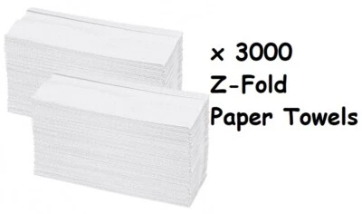 STAR Premium Quality 3000 x Z Fold White Hand Paper Towel Small Sheet 2 PLY Tissue