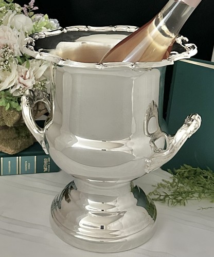 Cubo de hielo vintage Leonard cubo de champán plato de plata florero trofeo vintage - Imagen 8 de 10