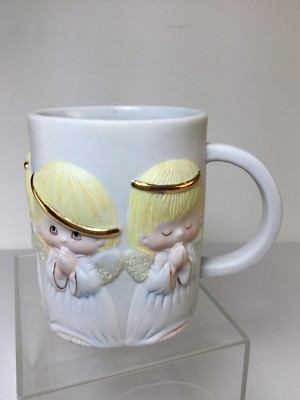Vintage Cute Peek-a-boo Praying Angel White Ceramic Coffee Tea Mug Cup |  eBay