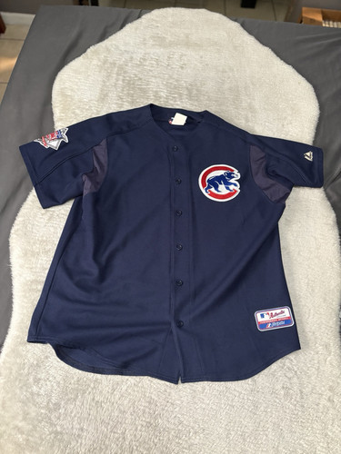 VTG Cubs Majestic Baseball Navy Jersey Size XL Made in USA Blank - Picture 1 of 8