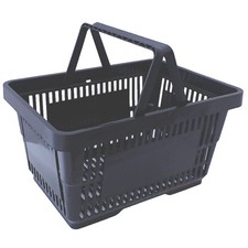 VK326= Einkaufskorb schwarz 28 L mit 2 Tragegriff Tragekorb Verkaufskorb Korb