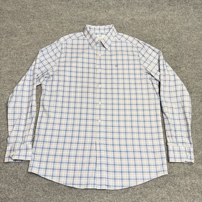 Southern Tide Long Sleeve Button Down Purple White Plaid Shirt Classic Men Large