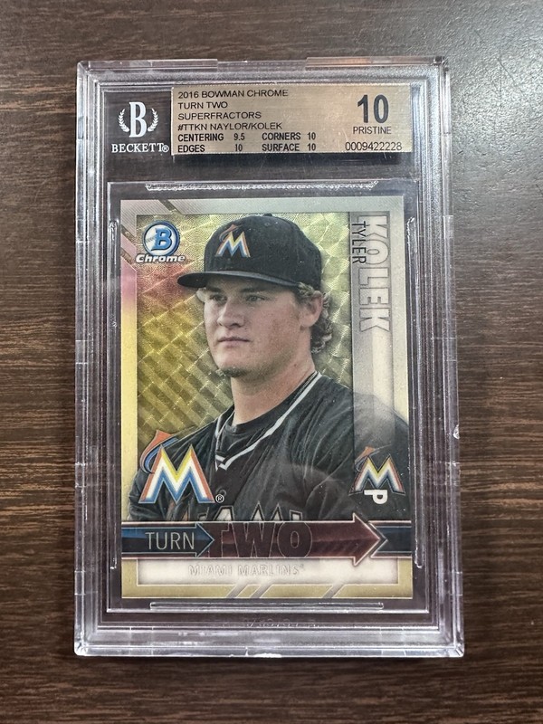 Tyler Kolek x Josh Naylor 2016 Bowman Chrome Turn Two SUPERFRACTOR BGS 10 