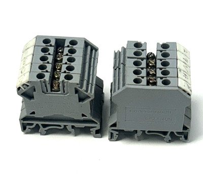 CONNECTWELL CTS4U-N TERMINAL BLOCK 750V 32A DIN RAIL MOUNT (LOT OF 10)