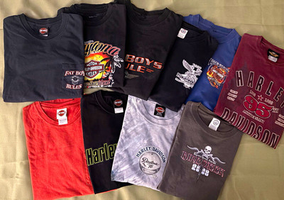 10pc Vintage Harley-Davidson T-Shirt Lot 1990s-2000s Daytona Sturgis Key West
