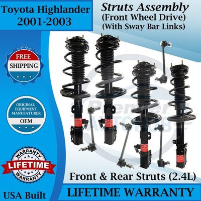 Monroe OEM Front & Rear Struts W/Sway Bar For 2001-2003 Toyota Highlander