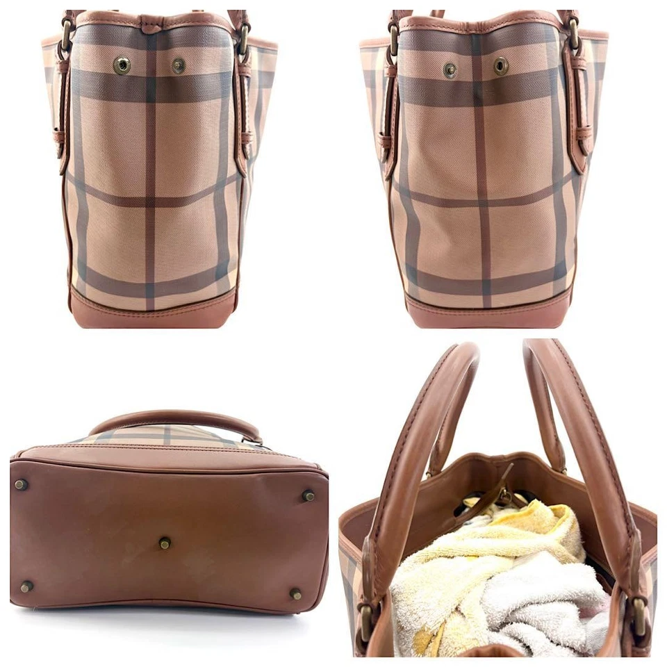 Burberry Nova Check PVC Cuero A4 Hombre Maletín Bolso Escolar Marrón 28cm Foto 3 de 4