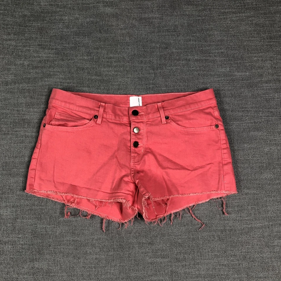 Pantalones Cortos Rich & Skinny Para Mujer 29 Dobladillo Deshilachado Botón Desgastado Corte Mosca Denim Foto 2 de 4