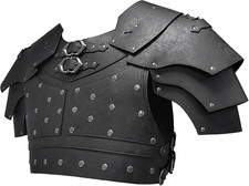 Medieval Faux Leather Chest Armor, Vintage Pauldron Shoulder Armor Adjustable Me