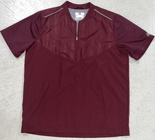 Majestic Baseball Short Sleeve Warm Up Jacket Youth Large Maroon Cool Base