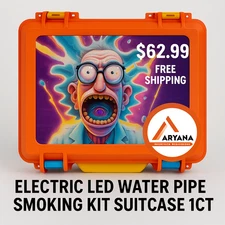ELECTRIC LED WATER PIPE SMOKING KIT SUITCASE – 1CT