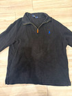 Polo Ralph Lauren Hombre Negro 1/4 Cremallera 100% Algodón Sudadera M