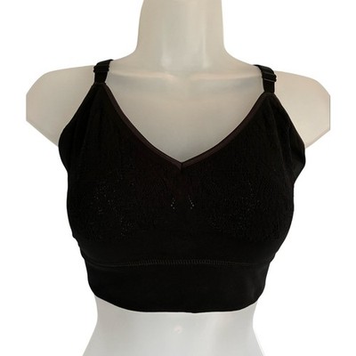 MINDD The Mid V Lined Wirefree Bra Lace Black Size 3 NWOT
