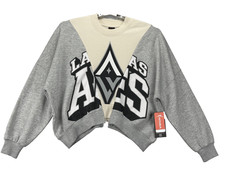 Ultra Game WNBA Las Vegas Aces Cropped Sweatshirt Medium Women Gray Colorblock