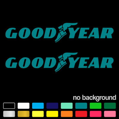 (2) Decal For Goodyear Racing Tire Logo Vinyl Sticker Car Truck Garage Tool Box