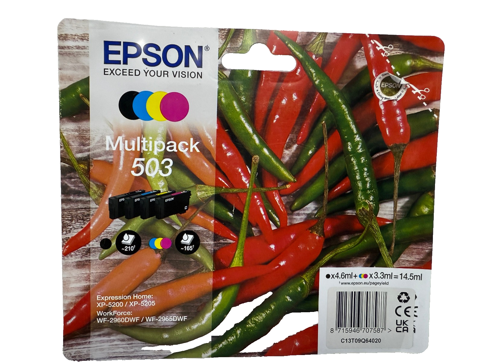 Epson 503 For XP-5200 XP-5205 WorkForce WF-2960DWF WF-2965DWF 4 Ink Cartridges S