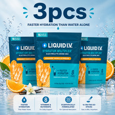 Bags 3 Liquid IV Hydration Multiplier Orange Vanilla 48 Electrolyte Drink Sticks