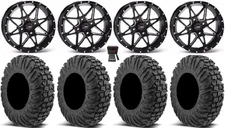 ITP Tornado 15" Wheels Black 32" MotoVator Tires Textron Wildcat XX