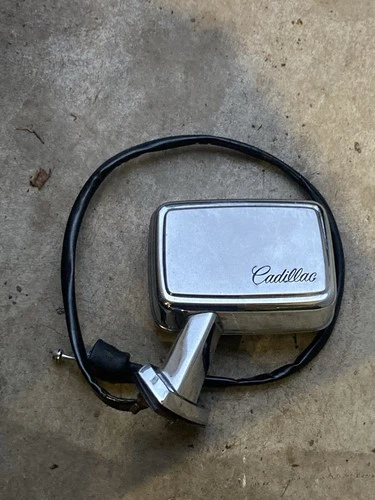 Vintage OEM 1969 1970 Cadillac Deville Drivers Side View Mirror Chrome Assembly
