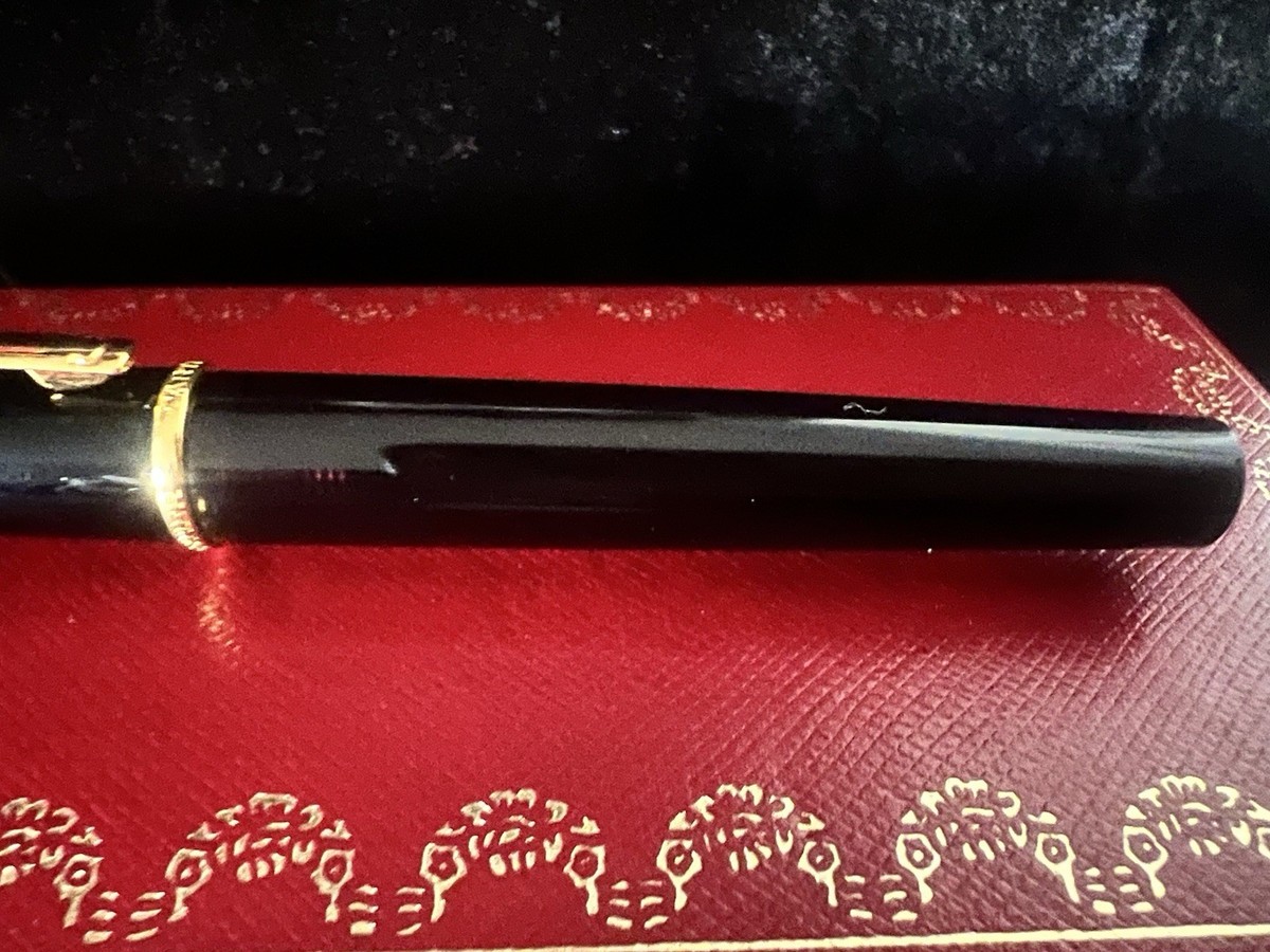 CARTIER Diabolo Mini Fountain Pen 18 Kt Gold M Guarantee NOS | eBay