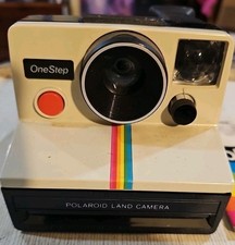 Vintage Polaroid One Step Land Camera Working Rainbow Stripe SX-70 with Strap
