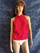 MODA INTERNATIONAL 100% SILK RED TOP ONE PIECE SZ S
