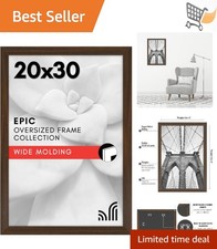 20x30 Poster Frame Wooden Wall Mount with Plexiglass Modern Decor
