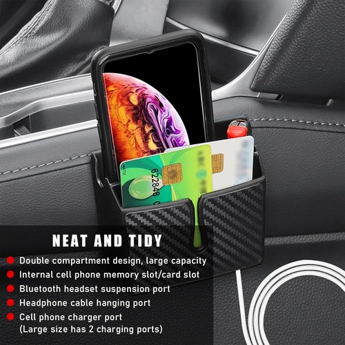 Multifunctional Car Storage Box - Carbon Fiber Cell Phone Holder, Auto Dashboard - Picture 5 of 6