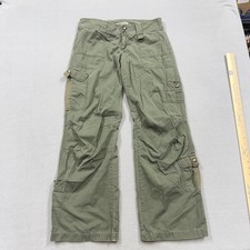 Aeropostale Pants Juniors 7/8 Green Cargo Twill Straight Leg Pockets Y2K flare