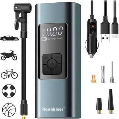 Luftkompressor Mini Reifenpumpe 12V 6000mAh USB Auto Fahrrad Motorrad
