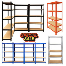 5 Tier Heavy Duty Garage Racking Shelving Storage Shelve Unit Metal Boltles Shed
