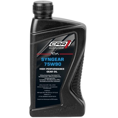 Getriebeöl SAE 75W-90 Syngear 1L Car1 vollsynthetisches Leichtlaufgetriebeöl
