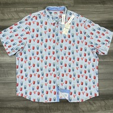 Tommy Bahama Big & Tall Coconut Point Red White Cheers IslandZone Shirt 3XLB NEW