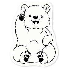 'Waving Grizzly Bear' Clear Sticker Decals (DC052316)