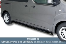 Schwellerrohre SCHWARZ oval mit Tritt für OPEL Vivaro & Zafira Life L2 Edelstahl