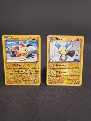 Pokémon Black & White Dark Explorers Plusle + Minun Reverse Holos NM Eng