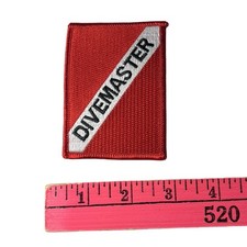 Divemaster Embroidered Iron On Patch Scuba Diving Flag Red White Crafting DIY