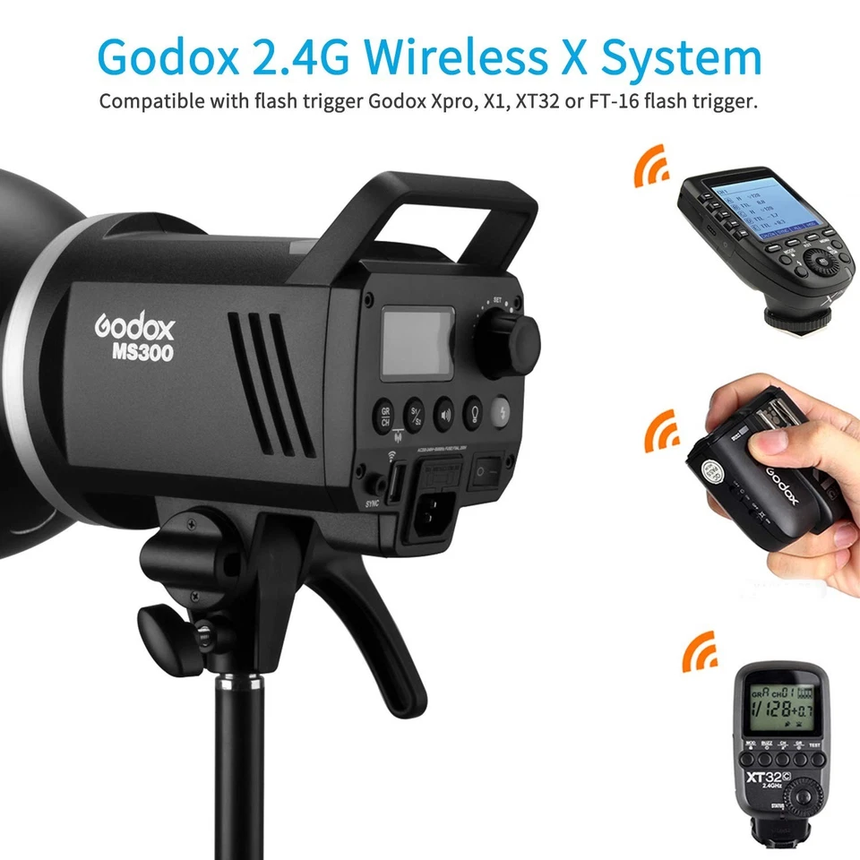 Godox MS300 Studio Flash Strobe, 300W Small and Portable 2.4G Wireless X Syst... - Image 3 of 4